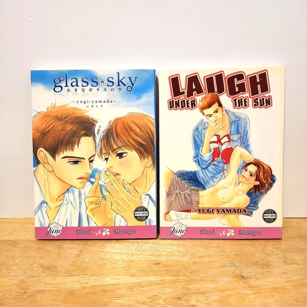 Yugi Yamada Manga Glass Sky & Laugh Under The Sun - RARE OOP Yaoi / BL